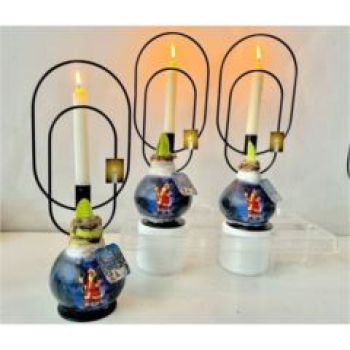 Wachsamaryllis mit Kerze und Doppelbogen