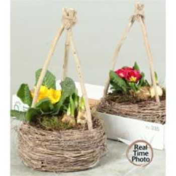 Frühlingsmix in Strohkorb