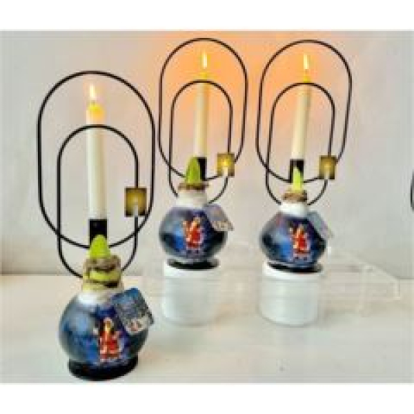 Wachsamaryllis mit Kerze und Doppelbogen