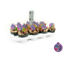 Zwiebelblumen gemischt in Topf violett